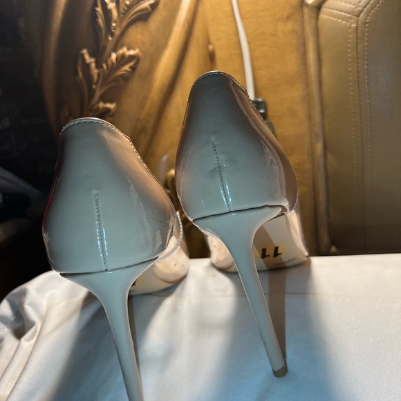 Size 11 transparent & tan Anne Michelle heels with bling on the  front of shoes - Picture 6 of 14